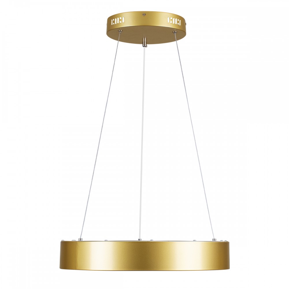 GloboStar® SALEM 61243 Κρεμαστή Πλαφονιέρα Οροφής Δαχτυλίδι-Κύκλος LED CCT 75W 8625lm 120° AC 220-240V - Εναλλαγή Φωτισμού μέσω Τηλεχειριστηρίου All In One Ψυχρό 6000k+Φυσικό 4500k+Θερμό 2700k Dimmable Φ45cm - Χρυσό Σαμπανιζέ - 3 Years Warranty