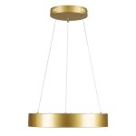 GloboStar® SALEM 61243 Κρεμαστή Πλαφονιέρα Οροφής Δαχτυλίδι-Κύκλος LED CCT 75W 8625lm 120° AC 220-240V - Εναλλαγή Φωτισμού μέσω Τηλεχειριστηρίου All In One Ψυχρό 6000k+Φυσικό 4500k+Θερμό 2700k Dimmable Φ45cm - Χρυσό Σαμπανιζέ - 3 Years Warranty