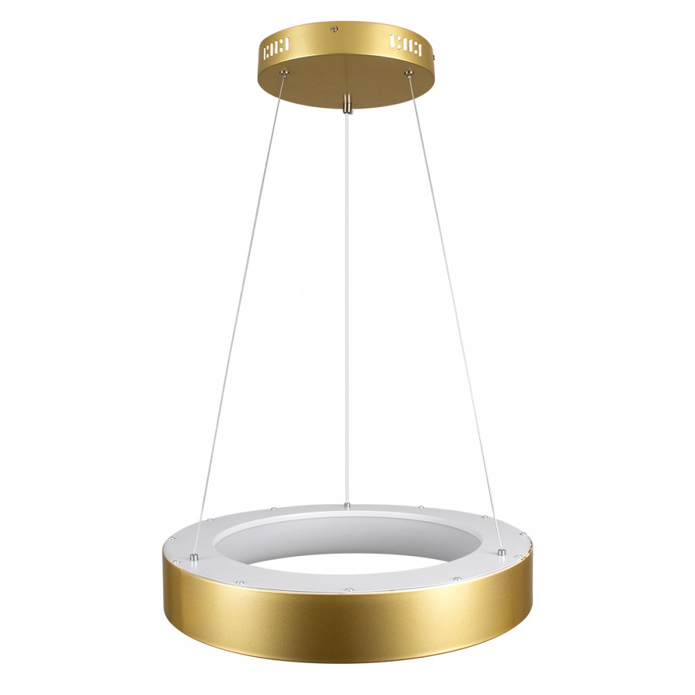 GloboStar® SALEM 61243 Κρεμαστή Πλαφονιέρα Οροφής Δαχτυλίδι-Κύκλος LED CCT 75W 8625lm 120° AC 220-240V - Εναλλαγή Φωτισμού μέσω Τηλεχειριστηρίου All In One Ψυχρό 6000k+Φυσικό 4500k+Θερμό 2700k Dimmable Φ45cm - Χρυσό Σαμπανιζέ - 3 Years Warranty