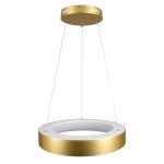 GloboStar® SALEM 61243 Κρεμαστή Πλαφονιέρα Οροφής Δαχτυλίδι-Κύκλος LED CCT 75W 8625lm 120° AC 220-240V - Εναλλαγή Φωτισμού μέσω Τηλεχειριστηρίου All In One Ψυχρό 6000k+Φυσικό 4500k+Θερμό 2700k Dimmable Φ45cm - Χρυσό Σαμπανιζέ - 3 Years Warranty