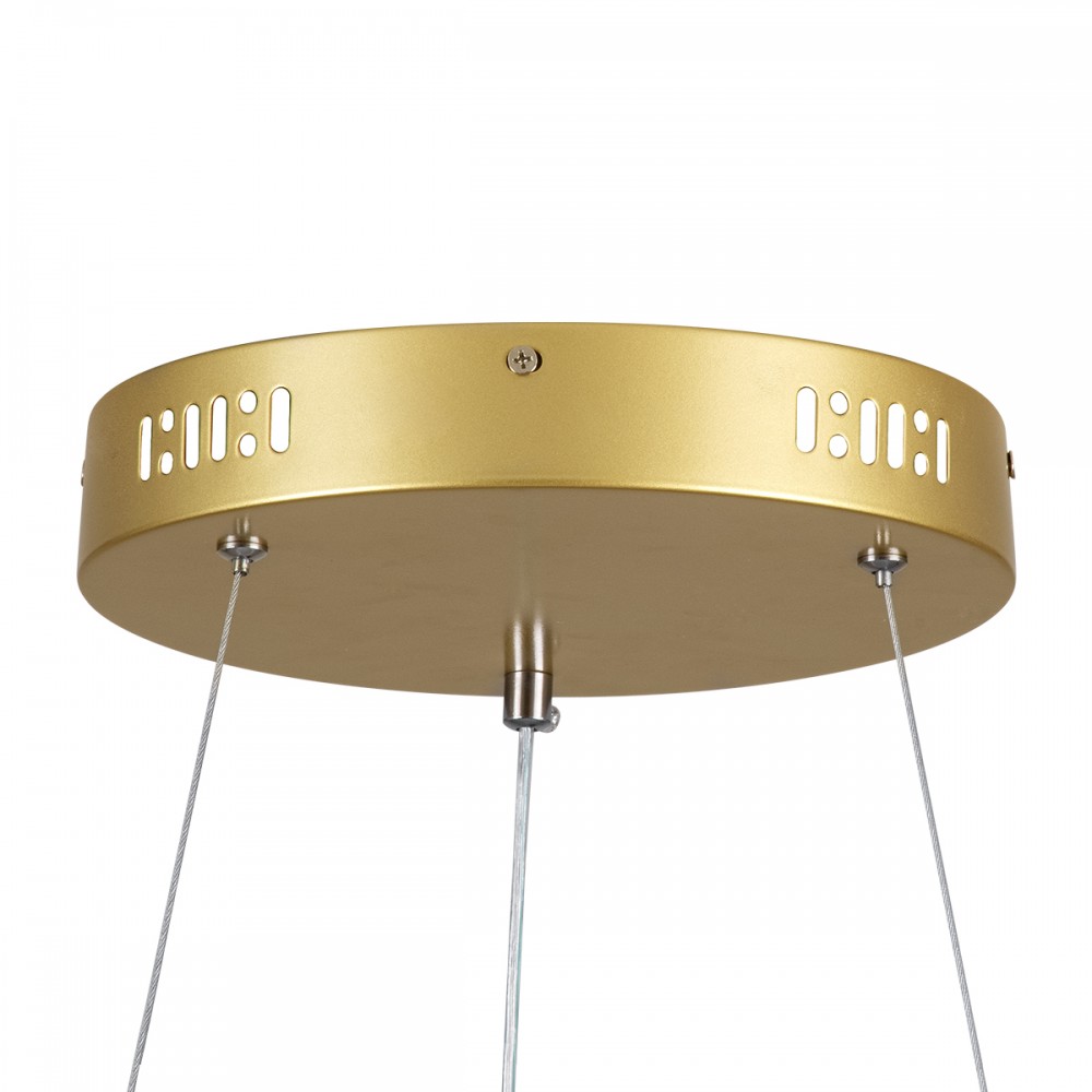 GloboStar® SALEM 61243 Κρεμαστή Πλαφονιέρα Οροφής Δαχτυλίδι-Κύκλος LED CCT 75W 8625lm 120° AC 220-240V - Εναλλαγή Φωτισμού μέσω Τηλεχειριστηρίου All In One Ψυχρό 6000k+Φυσικό 4500k+Θερμό 2700k Dimmable Φ45cm - Χρυσό Σαμπανιζέ - 3 Years Warranty