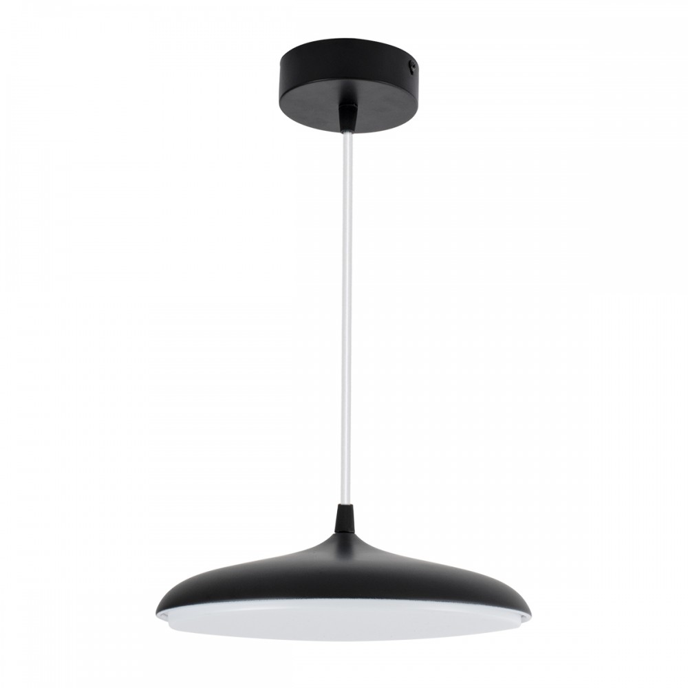 GloboStar® BARON 61251 Κρεμαστή Πλαφονιέρα Οροφής LED CCT 12W 1440lm 120° AC 220-240V - Εναλλαγή Φωτισμού μέσω Διακόπτη On/Off All In One Ψυχρό 6000k+Φυσικό 4500k+Θερμό 2700k Φ25 x Υ8cm - Μαύρο - 3 Years Warranty