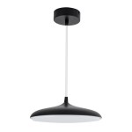 GloboStar® BARON 61251 Κρεμαστή Πλαφονιέρα Οροφής LED CCT 12W 1440lm 120° AC 220-240V - Εναλλαγή Φωτισμού μέσω Διακόπτη On/Off All In One Ψυχρό 6000k+Φυσικό 4500k+Θερμό 2700k Φ25 x Υ8cm - Μαύρο - 3 Years Warranty