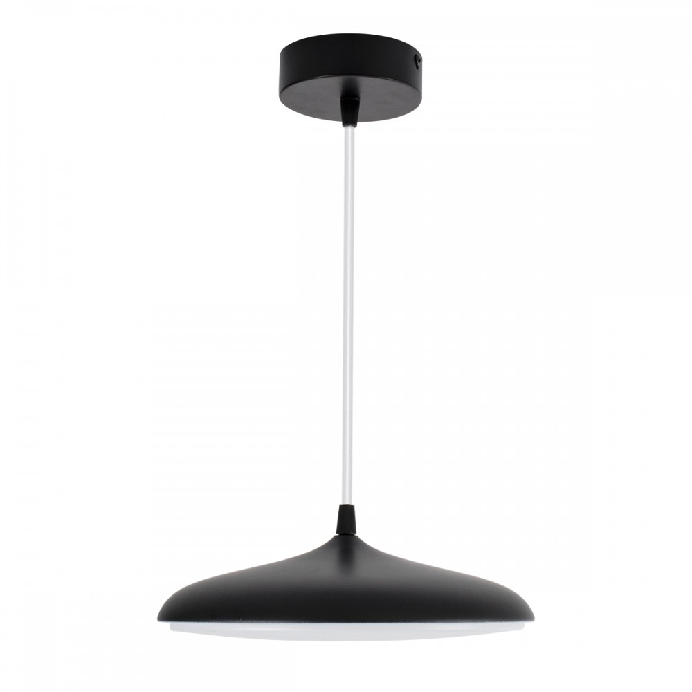 GloboStar® BARON 61251 Κρεμαστή Πλαφονιέρα Οροφής LED CCT 12W 1440lm 120° AC 220-240V - Εναλλαγή Φωτισμού μέσω Διακόπτη On/Off All In One Ψυχρό 6000k+Φυσικό 4500k+Θερμό 2700k Φ25 x Υ8cm - Μαύρο - 3 Years Warranty