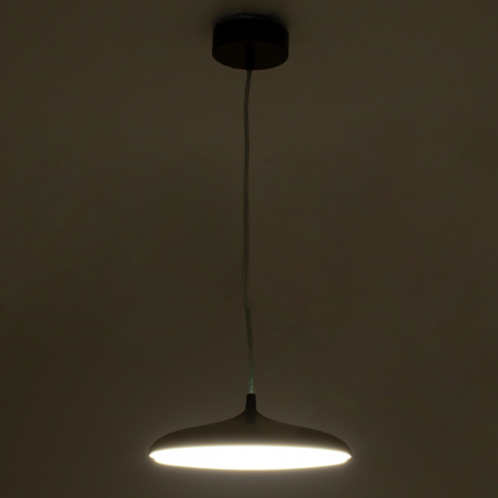 GloboStar® BARON 61251 Κρεμαστή Πλαφονιέρα Οροφής LED CCT 12W 1440lm 120° AC 220-240V - Εναλλαγή Φωτισμού μέσω Διακόπτη On/Off All In One Ψυχρό 6000k+Φυσικό 4500k+Θερμό 2700k Φ25 x Υ8cm - Μαύρο - 3 Years Warranty