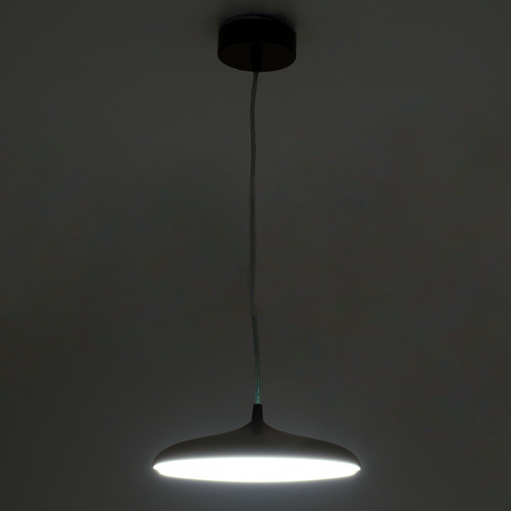GloboStar® BARON 61251 Κρεμαστή Πλαφονιέρα Οροφής LED CCT 12W 1440lm 120° AC 220-240V - Εναλλαγή Φωτισμού μέσω Διακόπτη On/Off All In One Ψυχρό 6000k+Φυσικό 4500k+Θερμό 2700k Φ25 x Υ8cm - Μαύρο - 3 Years Warranty