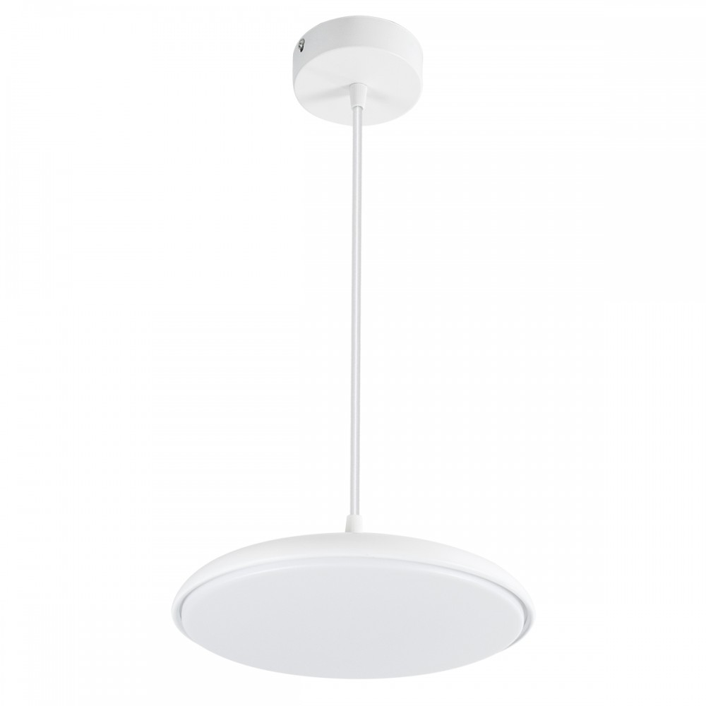 GloboStar® BARON 61252 Κρεμαστή Πλαφονιέρα Οροφής LED CCT 12W 1440lm 120° AC 220-240V - Εναλλαγή Φωτισμού μέσω Διακόπτη On/Off All In One Ψυχρό 6000k+Φυσικό 4500k+Θερμό 2700k Φ25 x Υ8cm - Λευκό - 3 Years Warranty