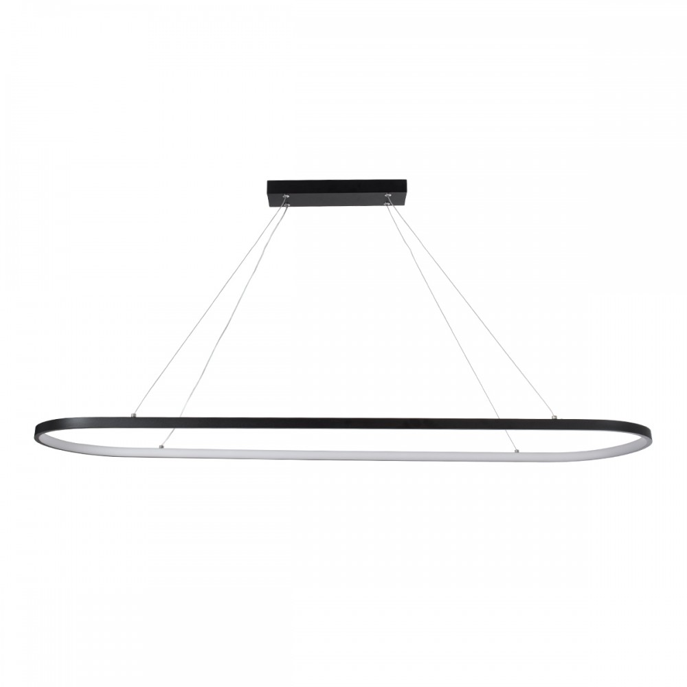 GloboStar® BOLIVAR 61271 Κρεμαστό Φωτιστικό Οροφής Design LED CCT 54W 6210lm 300° AC 220-240V - Εναλλαγή Φωτισμού μέσω Τηλεχειριστηρίου All In One Ψυχρό 6000k+Φυσικό 4500k+Θερμό 2700k Dimmable Μ120 x Π30 x Υ2cm - Μαύρο - 3 Years Warranty