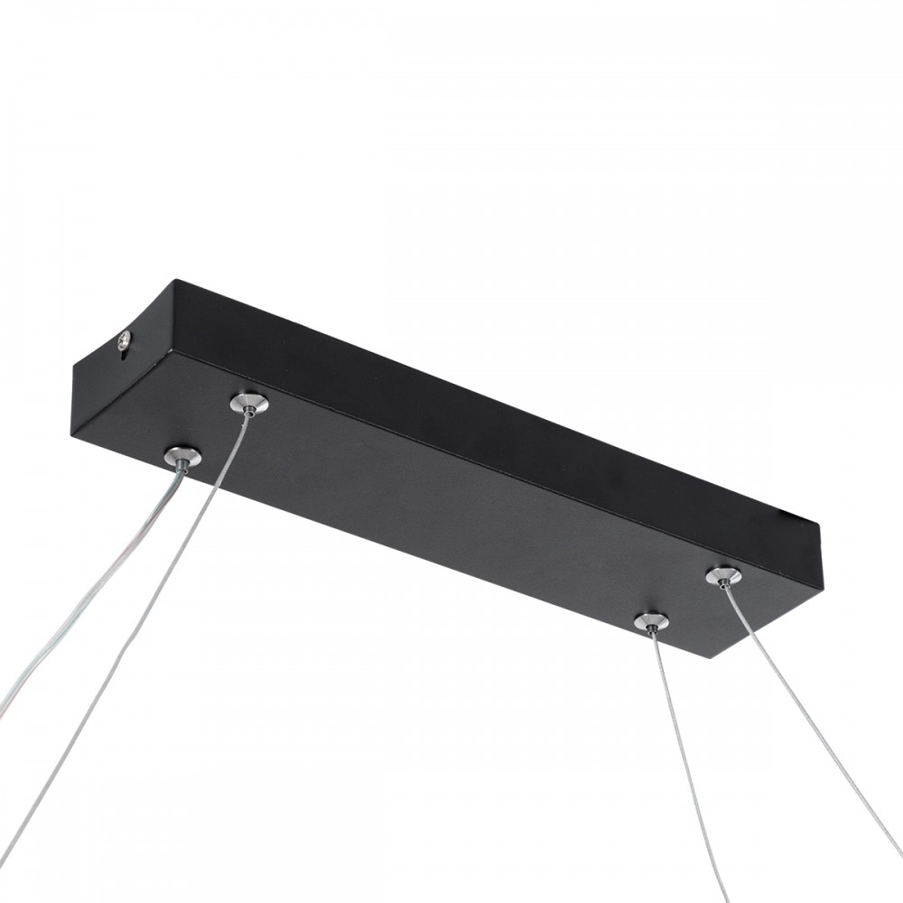 GloboStar® BOLIVAR 61271 Κρεμαστό Φωτιστικό Οροφής Design LED CCT 54W 6210lm 300° AC 220-240V - Εναλλαγή Φωτισμού μέσω Τηλεχειριστηρίου All In One Ψυχρό 6000k+Φυσικό 4500k+Θερμό 2700k Dimmable Μ120 x Π30 x Υ2cm - Μαύρο - 3 Years Warranty