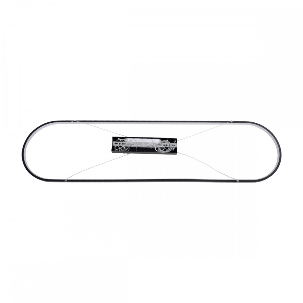 GloboStar® BOLIVAR 61271 Κρεμαστό Φωτιστικό Οροφής Design LED CCT 54W 6210lm 300° AC 220-240V - Εναλλαγή Φωτισμού μέσω Τηλεχειριστηρίου All In One Ψυχρό 6000k+Φυσικό 4500k+Θερμό 2700k Dimmable Μ120 x Π30 x Υ2cm - Μαύρο - 3 Years Warranty