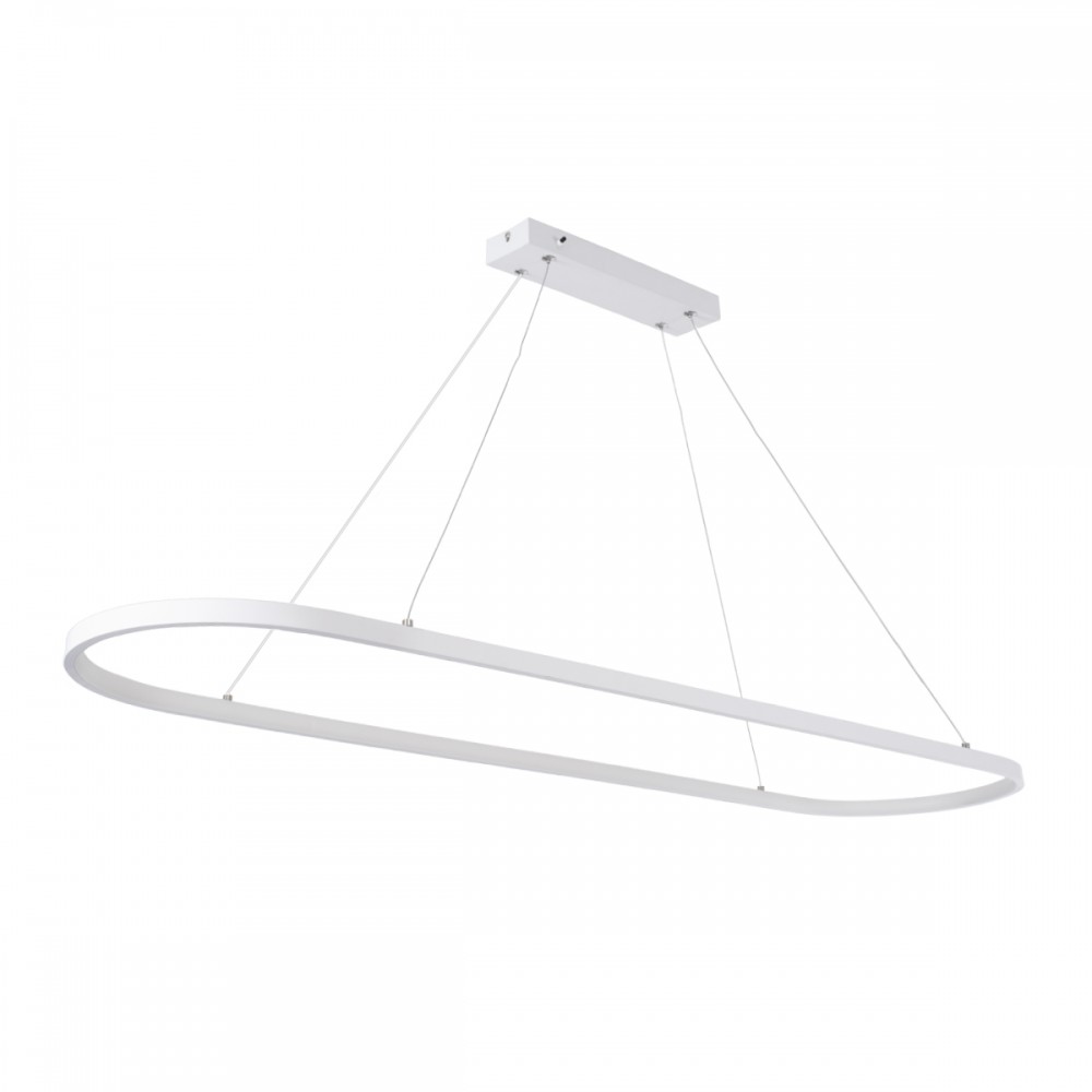 GloboStar® BOLIVAR 61272 Κρεμαστό Φωτιστικό Οροφής Design LED CCT 54W 6210lm 300° AC 220-240V - Εναλλαγή Φωτισμού μέσω Τηλεχειριστηρίου All In One Ψυχρό 6000k+Φυσικό 4500k+Θερμό 2700k Dimmable Μ120 x Π30 x Υ2cm - Λευκό - 3 Years Warranty