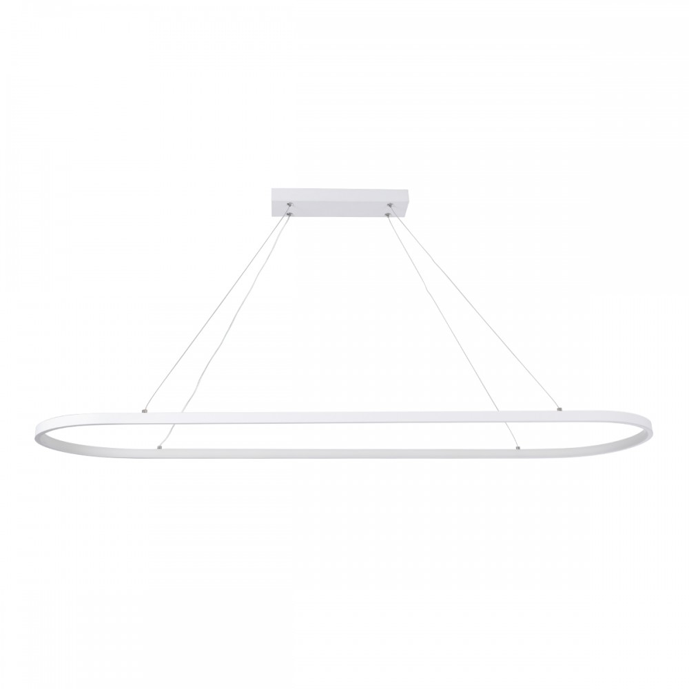 GloboStar® BOLIVAR 61272 Κρεμαστό Φωτιστικό Οροφής Design LED CCT 54W 6210lm 300° AC 220-240V - Εναλλαγή Φωτισμού μέσω Τηλεχειριστηρίου All In One Ψυχρό 6000k+Φυσικό 4500k+Θερμό 2700k Dimmable Μ120 x Π30 x Υ2cm - Λευκό - 3 Years Warranty