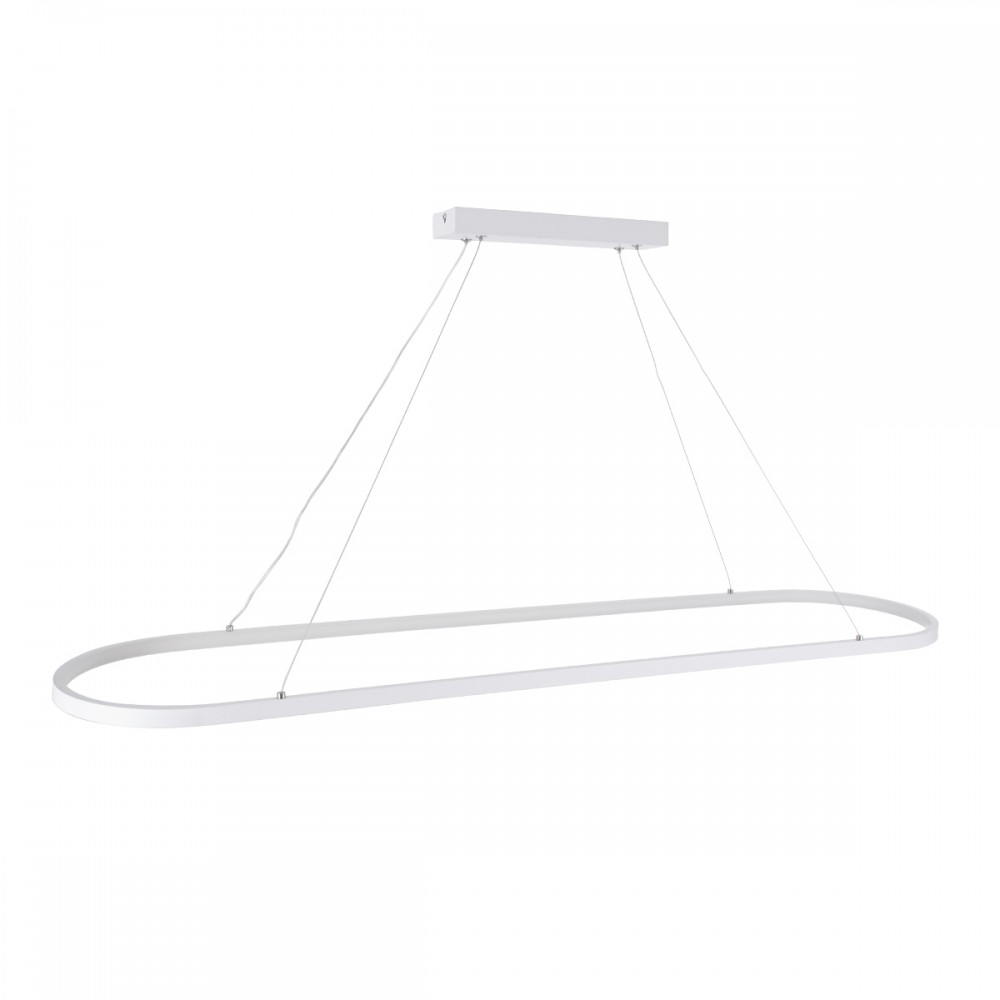 GloboStar® BOLIVAR 61272 Κρεμαστό Φωτιστικό Οροφής Design LED CCT 54W 6210lm 300° AC 220-240V - Εναλλαγή Φωτισμού μέσω Τηλεχειριστηρίου All In One Ψυχρό 6000k+Φυσικό 4500k+Θερμό 2700k Dimmable Μ120 x Π30 x Υ2cm - Λευκό - 3 Years Warranty