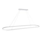 GloboStar® BOLIVAR 61272 Κρεμαστό Φωτιστικό Οροφής Design LED CCT 54W 6210lm 300° AC 220-240V - Εναλλαγή Φωτισμού μέσω Τηλεχειριστηρίου All In One Ψυχρό 6000k+Φυσικό 4500k+Θερμό 2700k Dimmable Μ120 x Π30 x Υ2cm - Λευκό - 3 Years Warranty