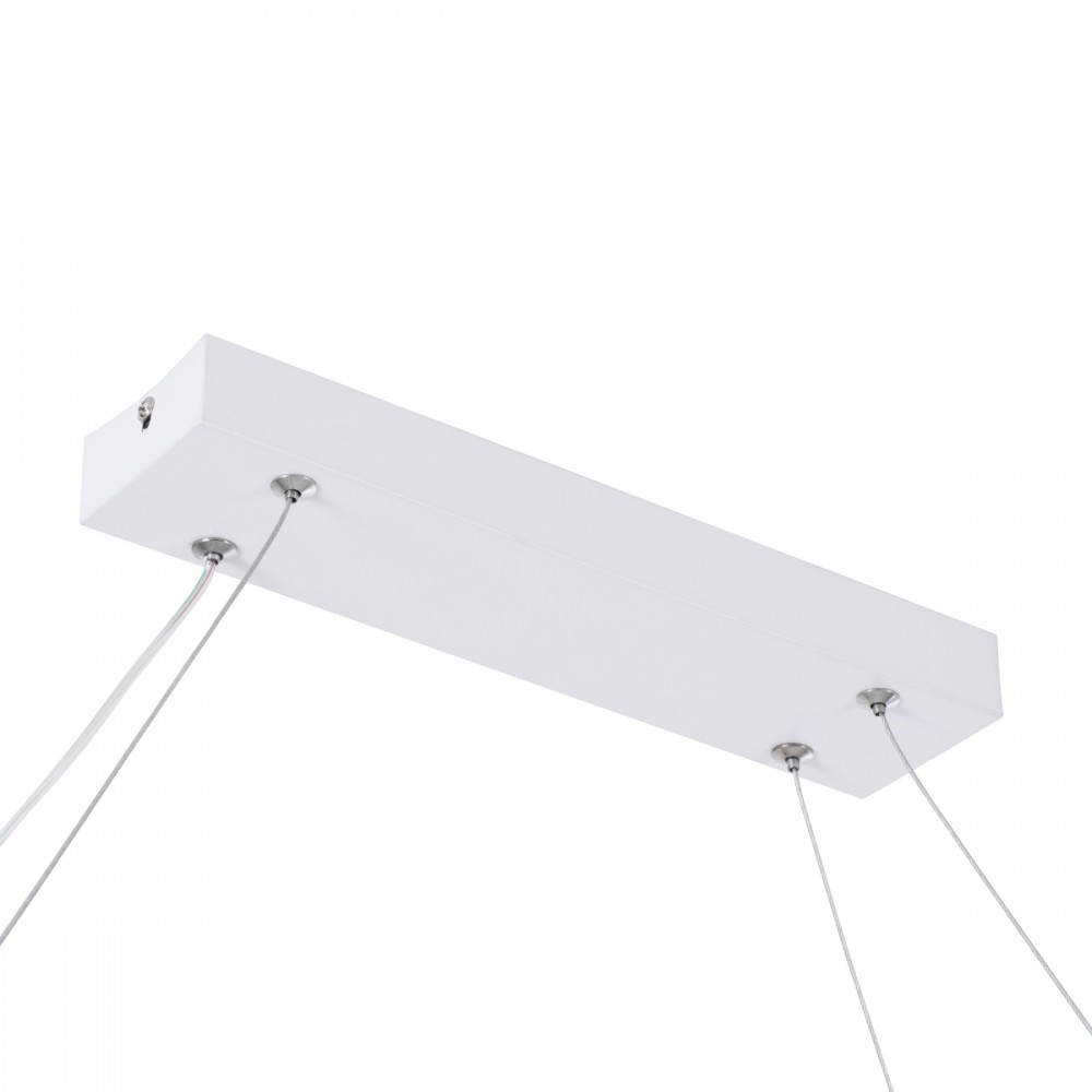 GloboStar® BOLIVAR 61272 Κρεμαστό Φωτιστικό Οροφής Design LED CCT 54W 6210lm 300° AC 220-240V - Εναλλαγή Φωτισμού μέσω Τηλεχειριστηρίου All In One Ψυχρό 6000k+Φυσικό 4500k+Θερμό 2700k Dimmable Μ120 x Π30 x Υ2cm - Λευκό - 3 Years Warranty