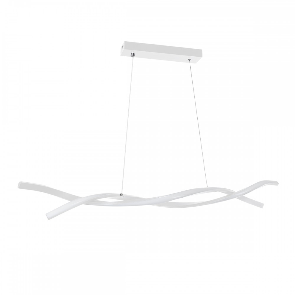 GloboStar® MORALES 61276 Κρεμαστό Φωτιστικό Οροφής Design LED CCT 54W 6048lm 200° AC 220-240V - Εναλλαγή Φωτισμού μέσω Τηλεχειριστηρίου All In One Ψυχρό 6000k+Φυσικό 4500k+Θερμό 2700k Dimmable Μ90 x Π14 x Υ14cm - Λευκό - 3 Years Warranty