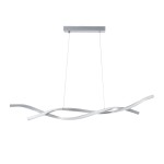 GloboStar® MORALES 61277 Κρεμαστό Φωτιστικό Οροφής Design LED CCT 54W 6048lm 200° AC 220-240V - Εναλλαγή Φωτισμού μέσω Τηλεχειριστηρίου All In One Ψυχρό 6000k+Φυσικό 4500k+Θερμό 2700K Dimmable Μ90 x Π14 x Υ14cm - Ασημί Βούρτσας - 3 Χρόνια Εγγύηση