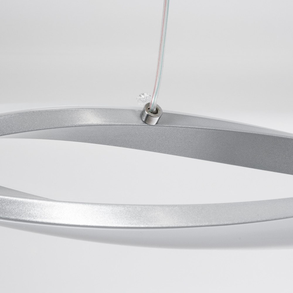 GloboStar® MORALES 61277 Κρεμαστό Φωτιστικό Οροφής Design LED CCT 54W 6048lm 200° AC 220-240V - Εναλλαγή Φωτισμού μέσω Τηλεχειριστηρίου All In One Ψυχρό 6000k+Φυσικό 4500k+Θερμό 2700K Dimmable Μ90 x Π14 x Υ14cm - Ασημί Βούρτσας - 3 Χρόνια Εγγύηση