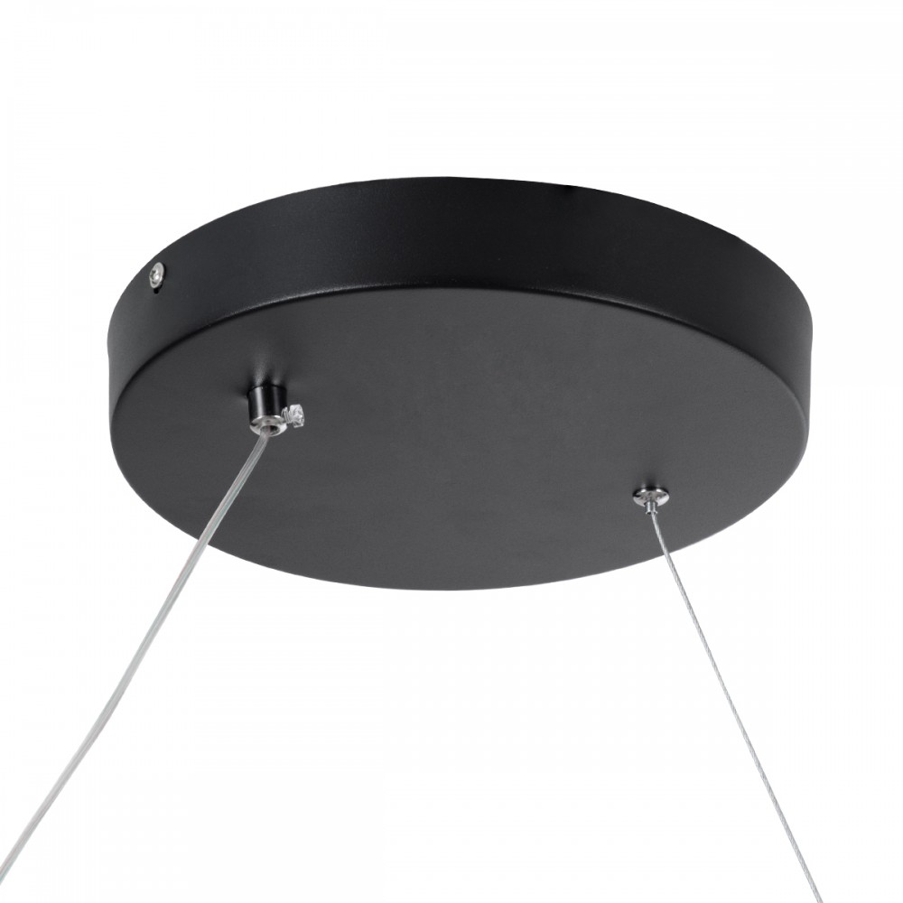 GloboStar® SPIRALE 61283 Κρεμαστό Φωτιστικό Οροφής Design LED CCT 75W 8400lm 300° AC 220-240V - Εναλλαγή Φωτισμού μέσω Τηλεχειριστηρίου All In One Ψυχρό 6000k+Φυσικό 4500k+Θερμό 2700k Dimmable Μ72 x Π25 x Υ30cm - Μαύρο - 3 Years Warranty