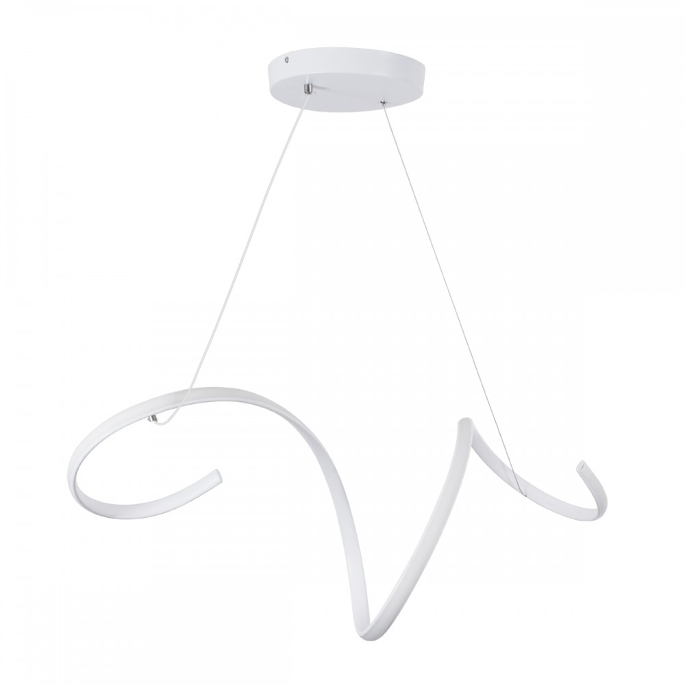 GloboStar® SPIRALE 61284 Κρεμαστό Φωτιστικό Οροφής Design LED CCT 75W 8400lm 300° AC 220-240V - Εναλλαγή Φωτισμού μέσω Τηλεχειριστηρίου All In One Ψυχρό 6000k+Φυσικό 4500k+Θερμό 2700k Dimmable Μ72 x Π25 x Υ30cm - Λευκό - 3 Years Warranty
