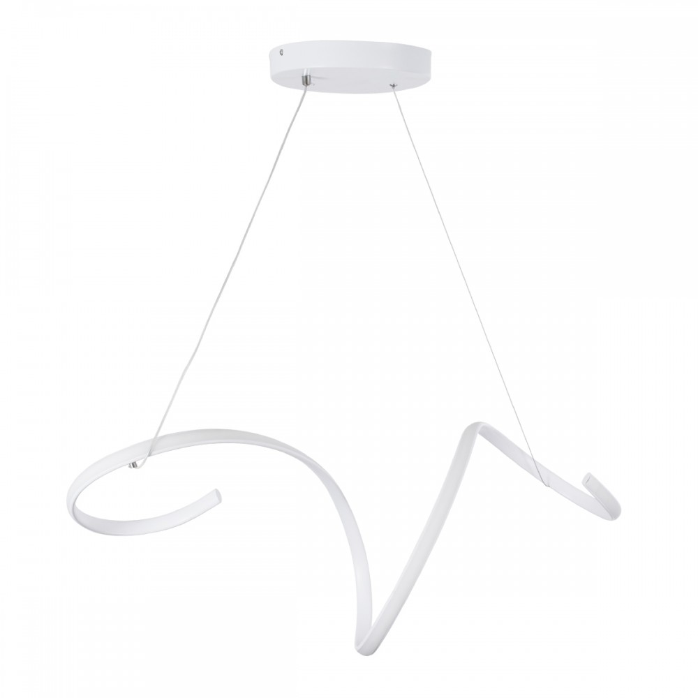 GloboStar® SPIRALE 61284 Κρεμαστό Φωτιστικό Οροφής Design LED CCT 75W 8400lm 300° AC 220-240V - Εναλλαγή Φωτισμού μέσω Τηλεχειριστηρίου All In One Ψυχρό 6000k+Φυσικό 4500k+Θερμό 2700k Dimmable Μ72 x Π25 x Υ30cm - Λευκό - 3 Years Warranty
