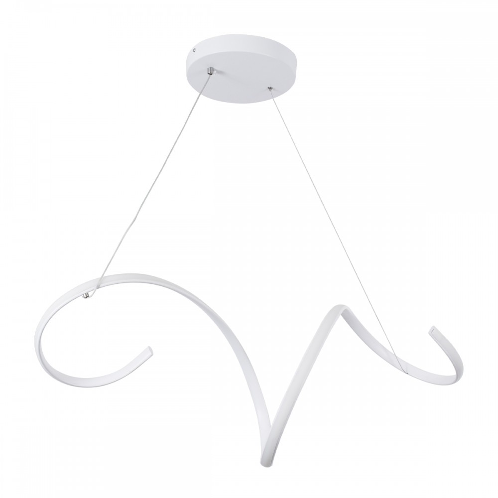 GloboStar® SPIRALE 61284 Κρεμαστό Φωτιστικό Οροφής Design LED CCT 75W 8400lm 300° AC 220-240V - Εναλλαγή Φωτισμού μέσω Τηλεχειριστηρίου All In One Ψυχρό 6000k+Φυσικό 4500k+Θερμό 2700k Dimmable Μ72 x Π25 x Υ30cm - Λευκό - 3 Years Warranty