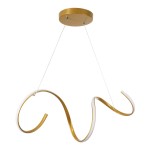 GloboStar® SPIRALE 61286 Κρεμαστό Φωτιστικό Οροφής Design LED CCT 75W 8400lm 300° AC 220-240V - Εναλλαγή Φωτισμού μέσω Τηλεχειριστηρίου All In One Ψυχρό 6000k+Φυσικό 4500k+Θερμό 2700k Dimmable Μ72 x Π25 x Υ30cm - Χρυσό Βούρτσας - 3 Years Warranty