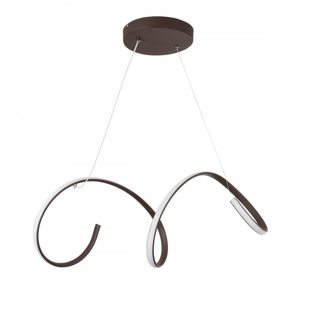 GloboStar® SPIRALE 61287 Κρεμαστό Φωτιστικό Οροφής Design LED CCT 75W 8400lm 300° AC 220-240V - Εναλλαγή Φωτισμού μέσω Τηλεχειριστηρίου All In One Ψυχρό 6000k+Φυσικό 4500k+Θερμό 2700k Dimmable Μ72 x Π25 x Υ30cm - Καφέ - 3 Years Warranty
