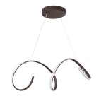 GloboStar® SPIRALE 61287 Κρεμαστό Φωτιστικό Οροφής Design LED CCT 75W 8400lm 300° AC 220-240V - Εναλλαγή Φωτισμού μέσω Τηλεχειριστηρίου All In One Ψυχρό 6000k+Φυσικό 4500k+Θερμό 2700k Dimmable Μ72 x Π25 x Υ30cm - Καφέ - 3 Years Warranty