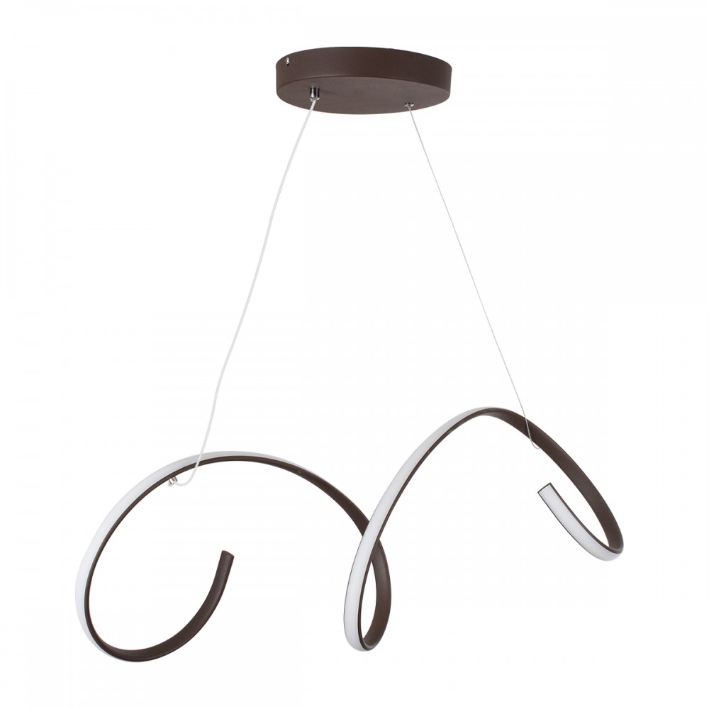 GloboStar® SPIRALE 61287 Κρεμαστό Φωτιστικό Οροφής Design LED CCT 75W 8400lm 300° AC 220-240V - Εναλλαγή Φωτισμού μέσω Τηλεχειριστηρίου All In One Ψυχρό 6000k+Φυσικό 4500k+Θερμό 2700k Dimmable Μ72 x Π25 x Υ30cm - Καφέ - 3 Years Warranty