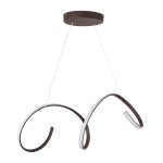 GloboStar® SPIRALE 61287 Κρεμαστό Φωτιστικό Οροφής Design LED CCT 75W 8400lm 300° AC 220-240V - Εναλλαγή Φωτισμού μέσω Τηλεχειριστηρίου All In One Ψυχρό 6000k+Φυσικό 4500k+Θερμό 2700k Dimmable Μ72 x Π25 x Υ30cm - Καφέ - 3 Years Warranty