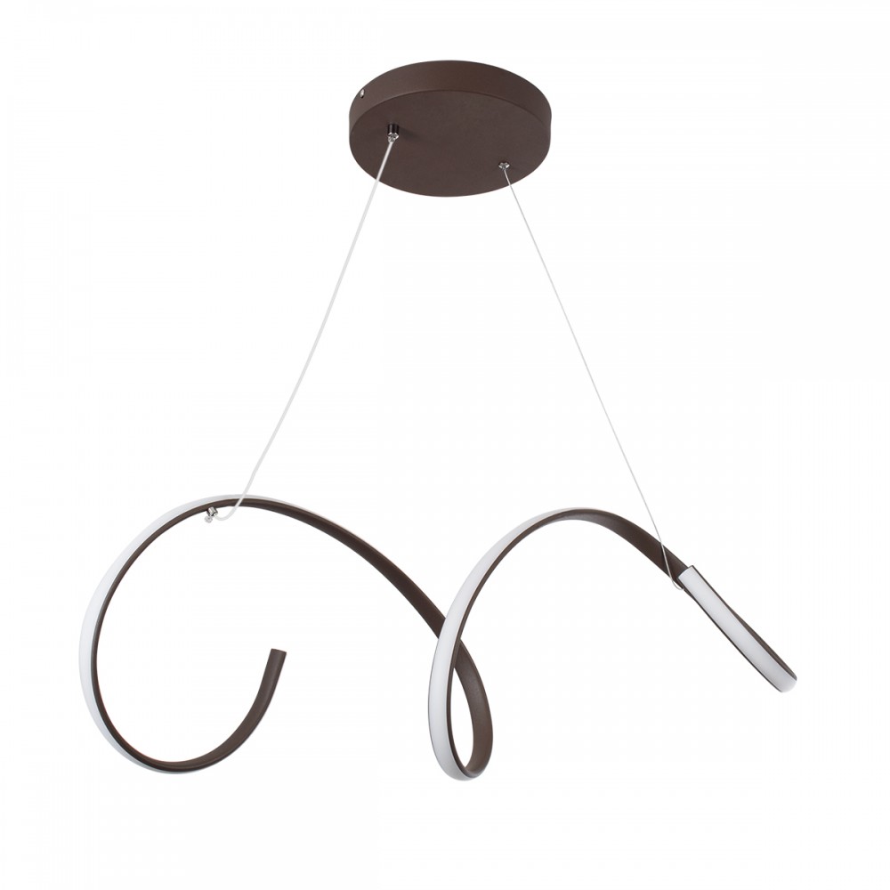 GloboStar® SPIRALE 61287 Κρεμαστό Φωτιστικό Οροφής Design LED CCT 75W 8400lm 300° AC 220-240V - Εναλλαγή Φωτισμού μέσω Τηλεχειριστηρίου All In One Ψυχρό 6000k+Φυσικό 4500k+Θερμό 2700k Dimmable Μ72 x Π25 x Υ30cm - Καφέ - 3 Years Warranty