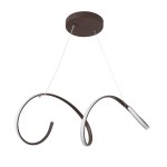GloboStar® SPIRALE 61287 Κρεμαστό Φωτιστικό Οροφής Design LED CCT 75W 8400lm 300° AC 220-240V - Εναλλαγή Φωτισμού μέσω Τηλεχειριστηρίου All In One Ψυχρό 6000k+Φυσικό 4500k+Θερμό 2700k Dimmable Μ72 x Π25 x Υ30cm - Καφέ - 3 Years Warranty