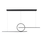GloboStar® TEREZA 61288 Κρεμαστό Φωτιστικό Οροφής Design LED CCT 67W 7504lm 300° AC 220-240V - Εναλλαγή Φωτισμού μέσω Τηλεχειριστηρίου All In One Ψυχρό 6000k+Φυσικό 4500k+Θερμό 2700K Dimmable Μ110 x Π4.5 x Υ34cm - Μαύρο - 3 Χρόνια Εγγύηση