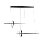 GloboStar® LINEARE 61290 Κρεμαστό Φωτιστικό Οροφής Design LED CCT 67W 7504lm 300° AC 220-240V - Εναλλαγή Φωτισμού μέσω Τηλεχειριστηρίου All In One Ψυχρό 6000k+Φυσικό 4500k+Θερμό 2700k Dimmable Μ130 x Π25 x Υ60cm - Μαύρο - 3 Years Warranty