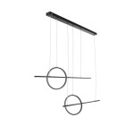 GloboStar® LINEARE 61290 Κρεμαστό Φωτιστικό Οροφής Design LED CCT 67W 7504lm 300° AC 220-240V - Εναλλαγή Φωτισμού μέσω Τηλεχειριστηρίου All In One Ψυχρό 6000k+Φυσικό 4500k+Θερμό 2700k Dimmable Μ130 x Π25 x Υ60cm - Μαύρο - 3 Years Warranty