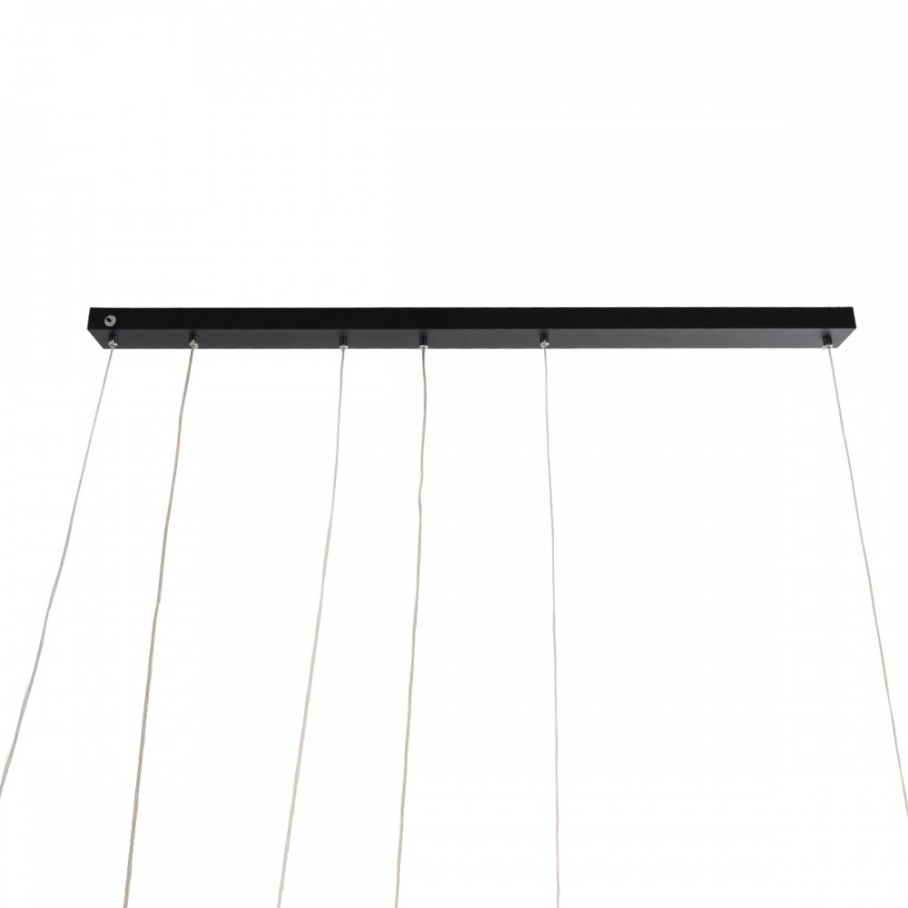 GloboStar® LINEARE 61290 Κρεμαστό Φωτιστικό Οροφής Design LED CCT 67W 7504lm 300° AC 220-240V - Εναλλαγή Φωτισμού μέσω Τηλεχειριστηρίου All In One Ψυχρό 6000k+Φυσικό 4500k+Θερμό 2700k Dimmable Μ130 x Π25 x Υ60cm - Μαύρο - 3 Years Warranty