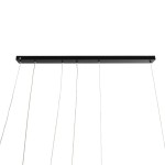 GloboStar® LINEARE 61290 Κρεμαστό Φωτιστικό Οροφής Design LED CCT 67W 7504lm 300° AC 220-240V - Εναλλαγή Φωτισμού μέσω Τηλεχειριστηρίου All In One Ψυχρό 6000k+Φυσικό 4500k+Θερμό 2700k Dimmable Μ130 x Π25 x Υ60cm - Μαύρο - 3 Years Warranty