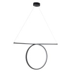 GloboStar® ROME 61294 Κρεμαστό Φωτιστικό Οροφής Linear Design LED CCT 24W 2640lm 200° AC 220-240V - Εναλλαγή Φωτισμού μέσω Διακόπτη On/Off All In One Ψυχρό 6000k+Φυσικό 4500k+Θερμό 2700k Μ65.5 x Π4 x Υ33cm - Μαύρο - 3 Years Warranty