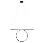 GloboStar® ROME 61294 Κρεμαστό Φωτιστικό Οροφής Linear Design LED CCT 24W 2640lm 200° AC 220-240V - Εναλλαγή Φωτισμού μέσω Διακόπτη On/Off All In One Ψυχρό 6000k+Φυσικό 4500k+Θερμό 2700k Μ65.5 x Π4 x Υ33cm - Μαύρο - 3 Years Warranty