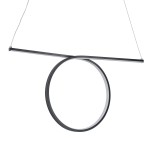 GloboStar® ROME 61294 Κρεμαστό Φωτιστικό Οροφής Linear Design LED CCT 24W 2640lm 200° AC 220-240V - Εναλλαγή Φωτισμού μέσω Διακόπτη On/Off All In One Ψυχρό 6000k+Φυσικό 4500k+Θερμό 2700k Μ65.5 x Π4 x Υ33cm - Μαύρο - 3 Years Warranty