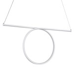 GloboStar® ROME 61295 Κρεμαστό Φωτιστικό Οροφής Linear Design LED CCT 24W 2640lm 200° AC 220-240V - Εναλλαγή Φωτισμού μέσω Διακόπτη On/Off All In One Ψυχρό 6000k+Φυσικό 4500k+Θερμό 2700k Μ65.5 x Π4 x Υ33cm - Λευκό - 3 Years Warranty