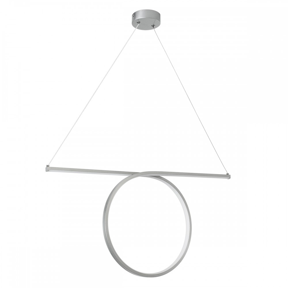 GloboStar® ROME 61296 Κρεμαστό Φωτιστικό Οροφής Linear Design LED CCT 24W 2640lm 200° AC 220-240V - Εναλλαγή Φωτισμού μέσω Διακόπτη On/Off All In One Ψυχρό 6000k+Φυσικό 4500k+Θερμό 2700k Μ65.5 x Π4 x Υ33cm - Ασημί Βούρτσας - 3 Years Warranty