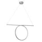 GloboStar® ROME 61296 Κρεμαστό Φωτιστικό Οροφής Linear Design LED CCT 24W 2640lm 200° AC 220-240V - Εναλλαγή Φωτισμού μέσω Διακόπτη On/Off All In One Ψυχρό 6000k+Φυσικό 4500k+Θερμό 2700k Μ65.5 x Π4 x Υ33cm - Ασημί Βούρτσας - 3 Years Warranty