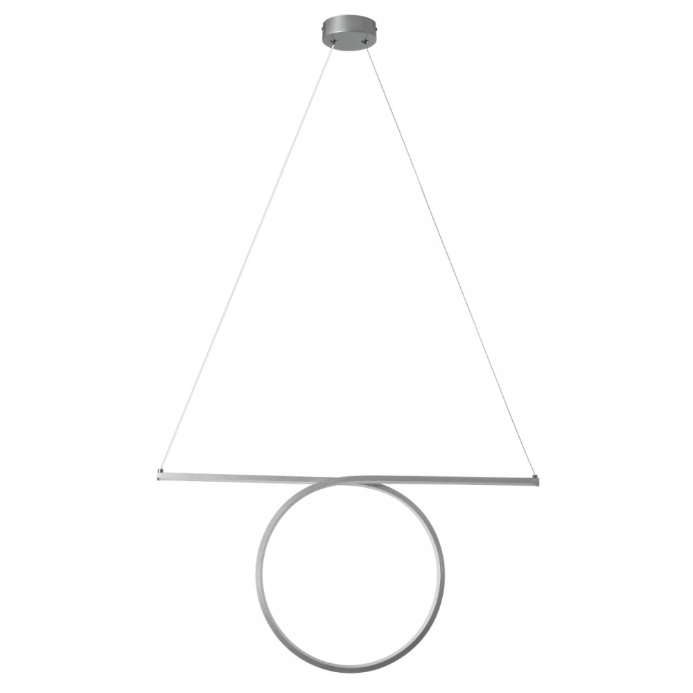 GloboStar® ROME 61296 Κρεμαστό Φωτιστικό Οροφής Linear Design LED CCT 24W 2640lm 200° AC 220-240V - Εναλλαγή Φωτισμού μέσω Διακόπτη On/Off All In One Ψυχρό 6000k+Φυσικό 4500k+Θερμό 2700k Μ65.5 x Π4 x Υ33cm - Ασημί Βούρτσας - 3 Years Warranty