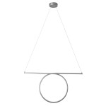 GloboStar® ROME 61296 Κρεμαστό Φωτιστικό Οροφής Linear Design LED CCT 24W 2640lm 200° AC 220-240V - Εναλλαγή Φωτισμού μέσω Διακόπτη On/Off All In One Ψυχρό 6000k+Φυσικό 4500k+Θερμό 2700k Μ65.5 x Π4 x Υ33cm - Ασημί Βούρτσας - 3 Years Warranty