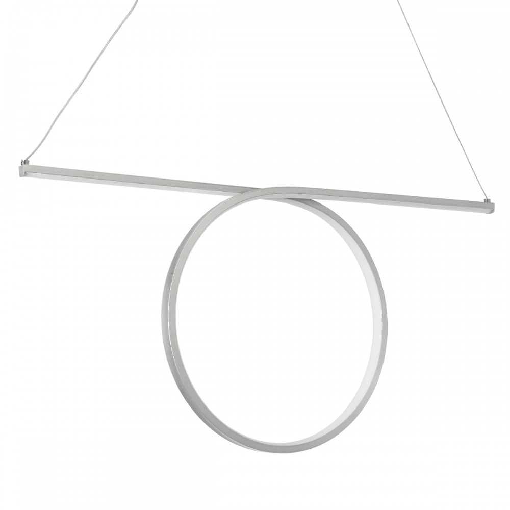 GloboStar® ROME 61296 Κρεμαστό Φωτιστικό Οροφής Linear Design LED CCT 24W 2640lm 200° AC 220-240V - Εναλλαγή Φωτισμού μέσω Διακόπτη On/Off All In One Ψυχρό 6000k+Φυσικό 4500k+Θερμό 2700k Μ65.5 x Π4 x Υ33cm - Ασημί Βούρτσας - 3 Years Warranty