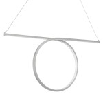 GloboStar® ROME 61296 Κρεμαστό Φωτιστικό Οροφής Linear Design LED CCT 24W 2640lm 200° AC 220-240V - Εναλλαγή Φωτισμού μέσω Διακόπτη On/Off All In One Ψυχρό 6000k+Φυσικό 4500k+Θερμό 2700k Μ65.5 x Π4 x Υ33cm - Ασημί Βούρτσας - 3 Years Warranty