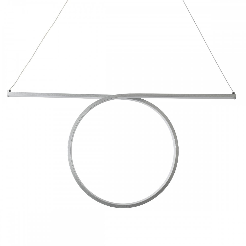 GloboStar® ROME 61296 Κρεμαστό Φωτιστικό Οροφής Linear Design LED CCT 24W 2640lm 200° AC 220-240V - Εναλλαγή Φωτισμού μέσω Διακόπτη On/Off All In One Ψυχρό 6000k+Φυσικό 4500k+Θερμό 2700k Μ65.5 x Π4 x Υ33cm - Ασημί Βούρτσας - 3 Years Warranty