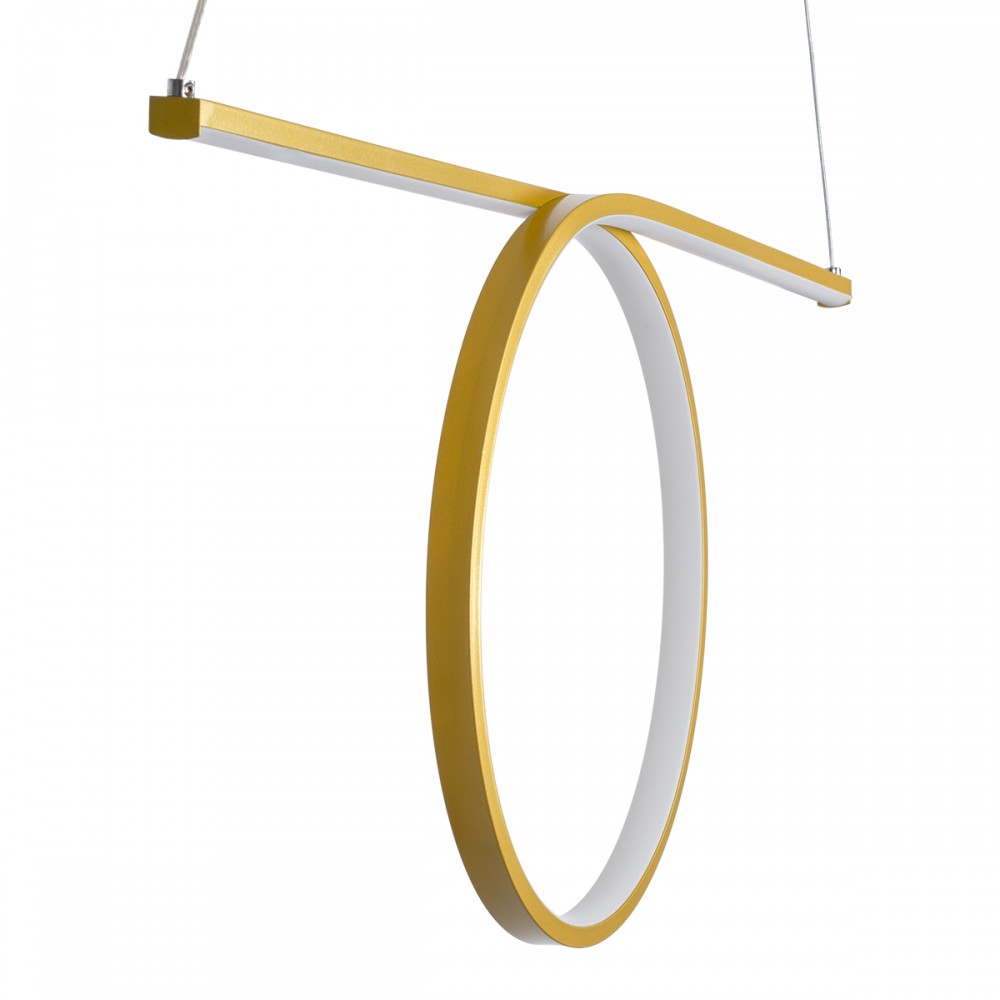 GloboStar® ROME 61297 Κρεμαστό Φωτιστικό Οροφής Linear Design LED CCT 24W 2640lm 200° AC 220-240V - Εναλλαγή Φωτισμού μέσω Διακόπτη On/Off All In One Ψυχρό 6000k+Φυσικό 4500k+Θερμό 2700k Μ65.5 x Π4 x Υ33cm - Χρυσό Βούρτσας - 3 Years Warranty